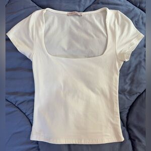Elegant White Square Neck Top